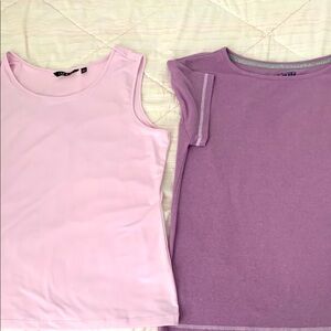 IMAN Light purple Sleeveless Top and Muk Luks short sleeve purple top.  Both new